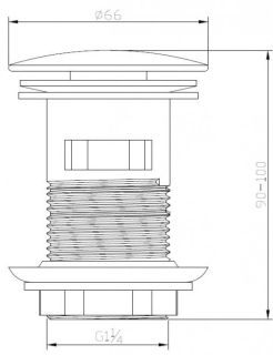 Донный клапан BelBagno клик-клак с переливом хром BB-SAT-CRM